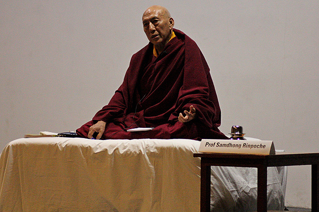 Venerable Prof Samdhong Rinpoche, Former Prime Minister of Tibetan Government in Exile delivers his lecture 'Satyagraha, Insistence on Truth' at IIT Bombay during the Dandi Memorial Sculptures' Workshops on December 21, 2013. The Dandi Salt Satyagraha Memorial is a project of the Ministry of Culture, Government of India, advised by a High-Level Dandi Memorial Committee and coordinated and implemented by IIT Bombay in association with an international design team. More about Dandi Memorial Project: www.dandimemorial.org (Photos: Prayag Mukundan)