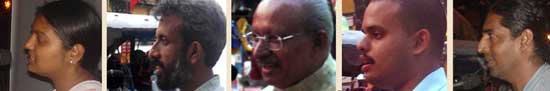 Voice for the Voiceless:</B> Advocate Rashmi (Human Rights Law Network, Kerala), Geo Jose (Narmada Bachao Andolan), Yesudasan (Political Cartoonist), Appu Jacob John (Friends of Tibet) and Anoop Scaria (Kashi Art Gallery)