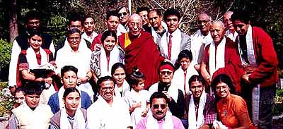 2004 Friends of Tibet (India) National Committee members with HH the XIV Dalai Lama during the Friends of Tibet National Meet at Dharamshala, Himachal Pradesh. 