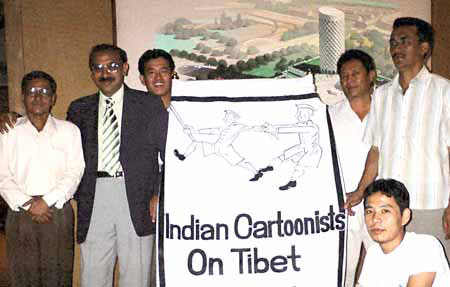 Cartoonist Prriya Raaj with Friends of Tibet Members