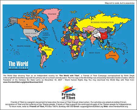 World Map Tibet