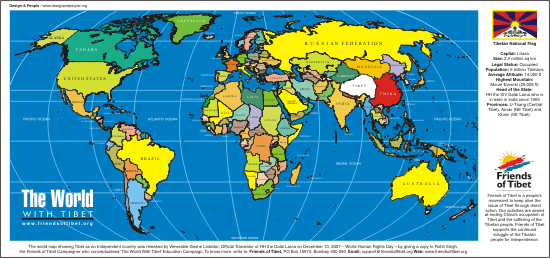 World Map Tibet