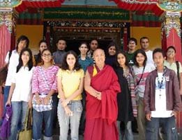  Some of the Tibet Summer Camp team members with Venerable Lhakdor la