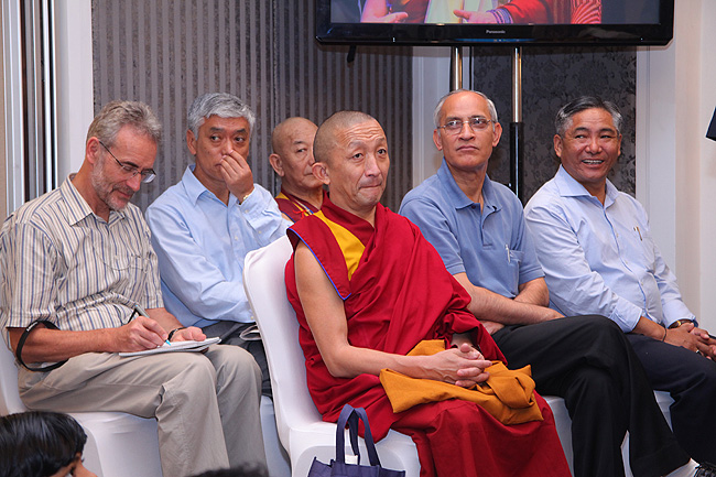 The Dalai Lama Entourage. HH the Dalai Lama was in city to address a gathering of 'Friends of Tibet' members and 'Wellbeing' beneficiaries at the Holiday Inn on November 25, 2012. His Holiness spoke about 'The Art of Happiness' at the function organised by the 'Friends of Tibet Foundation for the Wellbeing'.