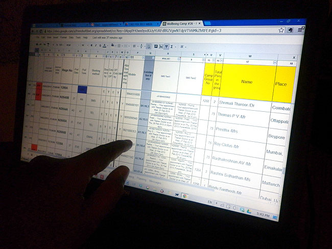 Wellbeing Online System developed by Yeldtho Mathew of Friends of Tibet Wellbeing programme revolutionised the way Wellbeing camps are being organised in Kochi. The online system which manages database and registrations and enables Friends of Tibet Volunteers and Doctors from Men-Tsee-Khang, the Tibetan Medical and Astrological Institute of His Holiness the Dalai Lama to monitor appointments and access medical reports of Wellbeing participants. (Photo: Friends of Tibet)