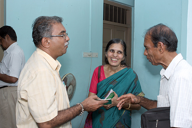 During the Wellbeing camp, Rajsankar's day begins at 3 in the morning. He coordinates between patients from his region and those who are newly registered with the Wellbeing team at Kochi. Many of them travel by train or by hired vehicles to save on travel expenses. They travel for more than three hours by road to reach Kochi to participate in the Wellbeing Camp organised jointly by Men-Tsee-Khang and Friends of Tibet. And it usually takes almost one and half day to consult the doctors for the entire team members from Ottapalam.