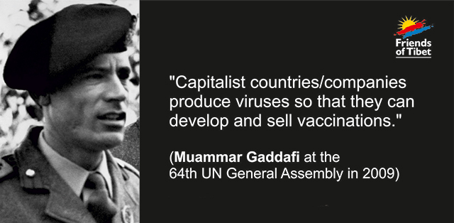 Col Gaddaffi Quote on Vaccine Business