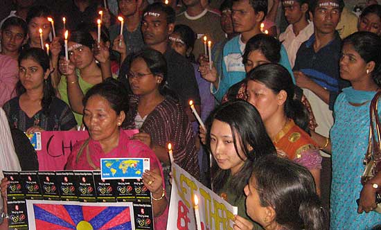 Friends of Tibet protest near TISS, Bombay