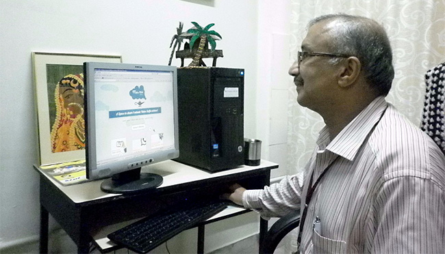 Dr M Dinesh, MD, DNB, of Amrita Institute of Medical Sciences, Kochi launches www.makeawish.space by EzeeSolve on July 4, 2015, World Tibet Day.