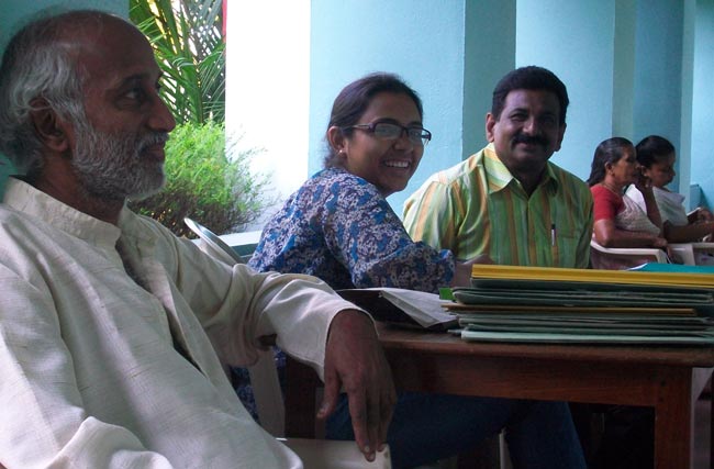 Aparajita Sarcar of Friends of Tibet (Delhi) with AK Tharanath and VJ Jose of Friends of Tibet (Kerala) during the 5th Tibetan Medical Camp at Ashirbhavan, Ernakulam on January 19, 2011.