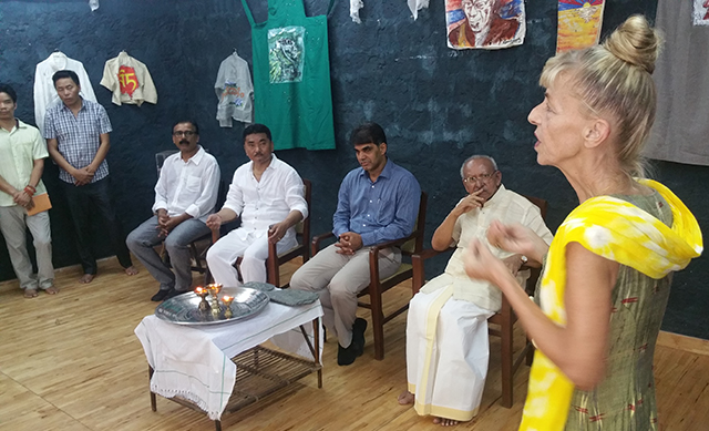 Tibet Dreams:  Sylvie Bantle, noted German writer and theatre performer welcomes the gathering.