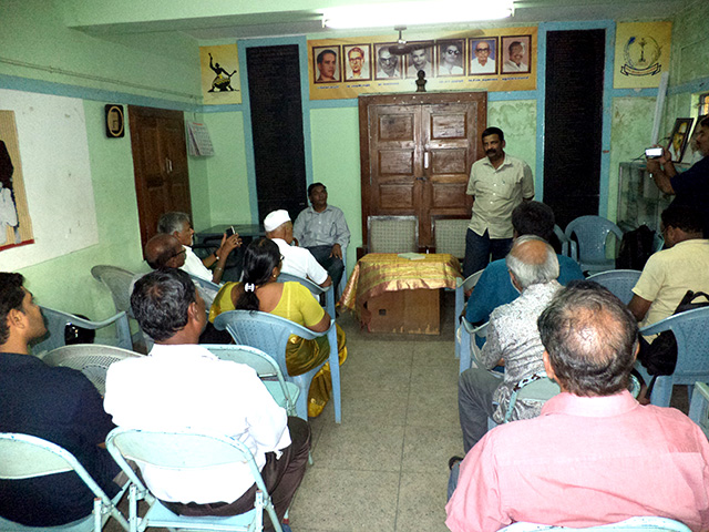 Prof Anto V of Friends of Tibet (Coimbatore) welcomes a gathering of Friends of Tibet and CAFS supporters at Coimbatore, Tamil Nadu on August 6, 2017.