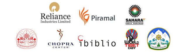 Reliance Industries, Piramal Enterprises, Sahara India Pariwar, Office of His Holiness the Dalai Lama, Dr Deepak Chopra Foundation, My Potential Inc, The University of North Carolina, USA, Ibiblio, World Tibet Day Foundation, Tibetan Administrative Welfare Society