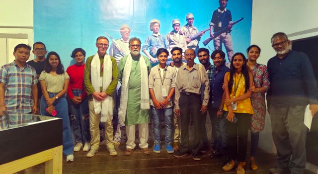 Tushar Gandhi with Friends of Tibet Campaigners and Kochi-Muziris Biennale Volunteers (Jan 15, 2023)