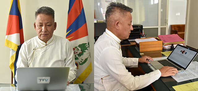 Kalon Karma Yeshi, Minister for Finance, Central Tibetan Administration launching the official website of the World Tibet Day on July 5, 2020.