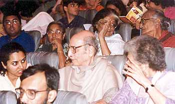 Audience wait for the match to begin