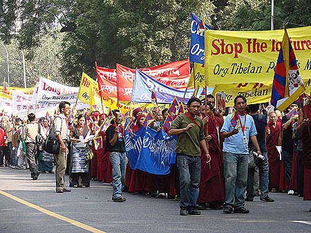 Protest Against Hu Jintao in New Delhi (Photo by Tenzin Dasel)