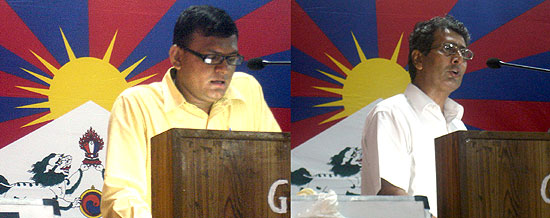 (Left) Shri Raghav Mittal of Bharat Bandhu Network and (Right) Shri Iqbal Hadi Rizvi of Aligarh Muslim University speak during the 'Conference for an Independent Tibet' on June 24, 2007. (Photos: Friends of Tibet)
