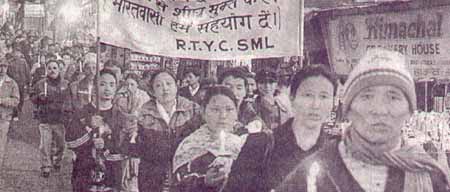 Tibetans protest in Shimla
