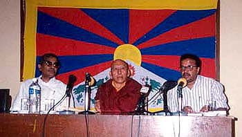 Rajiv Vora, Prof Samdhong Rinpoche and Dr Ramu Manivannan