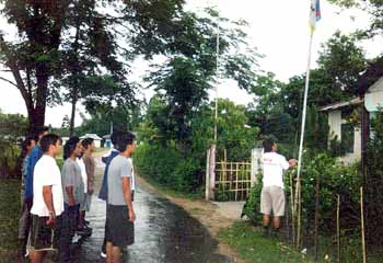 Hoisting the flag of a country they are denied of