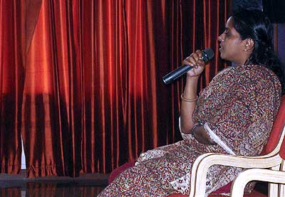 Prasanna, activist and journalist introduces the film - 'SheWrite' - directed by KP Jayashankar and Anjali Monteiro of Tata Institute of Social Sciences, Bombay.